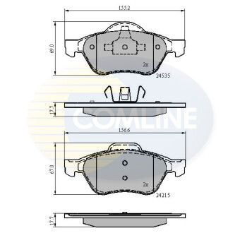 Комплект тормозных колодок, дисковый тормоз COMLINE CBP02017