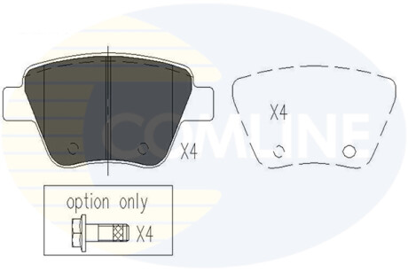 Комплект тормозных колодок, дисковый тормоз COMLINE CBP02022 (фото 1)