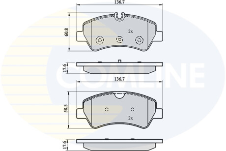 Комплект тормозных колодок, дисковый механизм COMLINE CBP02143