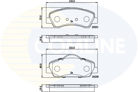 Гальмівні колодки (набір) COMLINE CBP02199 (фото 1)