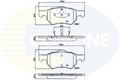 Гальмівні колодки (набір) COMLINE CBP02222