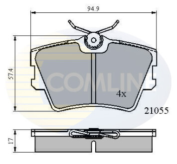 Комплект тормозных колодок, дисковый тормоз COMLINE CBP0272 (фото 1)