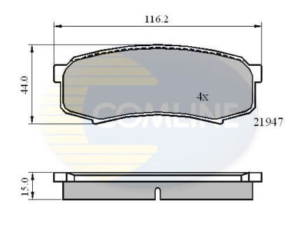 Комплект тормозных колодок, дисковый тормоз COMLINE CBP0404 (фото 1)