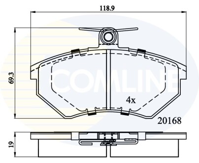 Комплект гальмівних колодок, дискове гальмо COMLINE CBP0511 (фото 1)