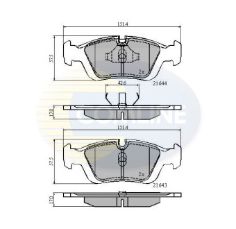 Гальмівні колодки, дискове гальмо (набір) COMLINE CBP0513 (фото 1)