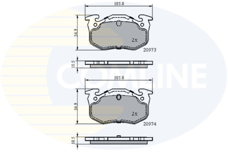 Тормозные колодки, дисковый тормоз (набор) COMLINE CBP0522