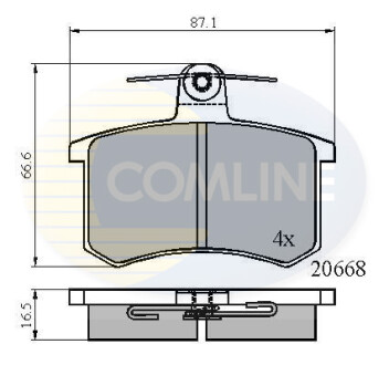 Тормозные колодки, дисковый тормоз (набор) COMLINE CBP0558 (фото 1)