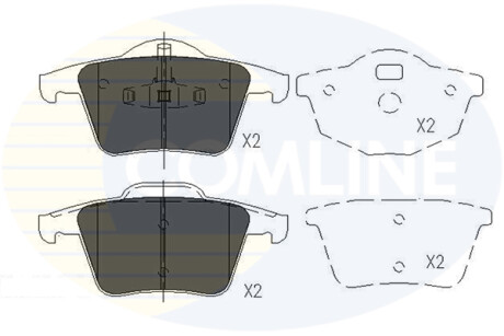 Гальмівні колодки, дискове гальмо (набір) COMLINE CBP06027