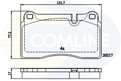 Комплект тормозных колодок, дисковый механизм COMLINE CBP06030