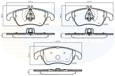 Тормозные колодки, дисковый тормоз (набор) COMLINE CBP06037