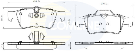 Тормозные колодки, дисковый тормоз (набор) COMLINE CBP06059