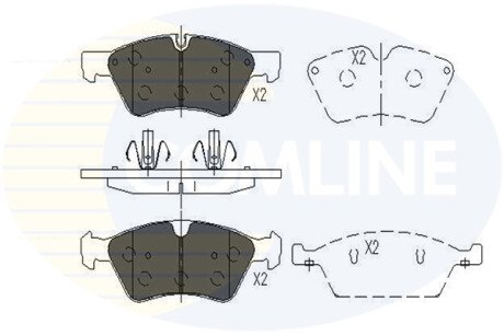 Тормозные колодки, дисковый тормоз (набор) COMLINE CBP06060