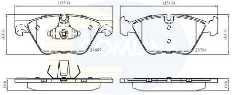 Тормозные колодки, дисковый тормоз (набор) COMLINE CBP06075