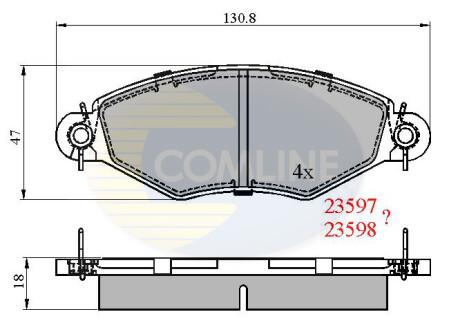 Комплект тормозных колодок, дисковый механизм COMLINE CBP0704 (фото 1)