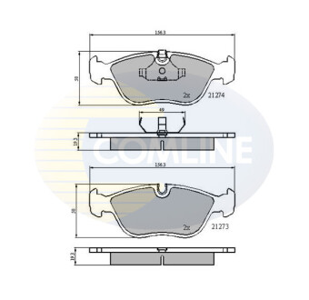Гальмівні колодки, дискове гальмо (набір) COMLINE CBP0719