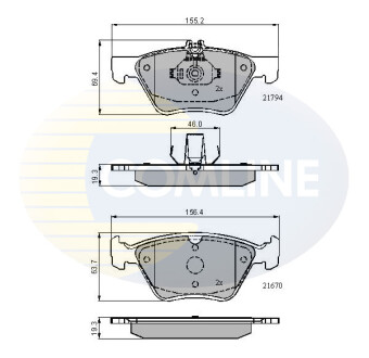 Тормозные колодки, дисковый тормоз (набор) COMLINE CBP0913