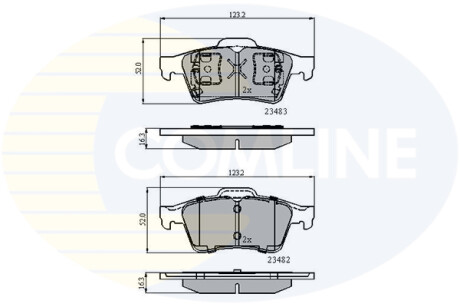 Тормозные колодки, дисковый тормоз (набор) COMLINE CBP0946