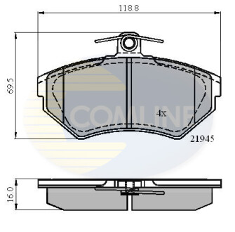 Тормозные колодки, дисковый тормоз (набор) COMLINE CBP0989