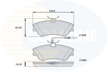 Комплект тормозных колодок, дисковый механизм COMLINE CBP11539 (фото 1)