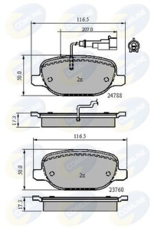 Комплект тормозных колодок, дисковый механизм COMLINE CBP11769