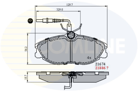 Комплект тормозных колодок, дисковый механизм COMLINE CBP1340 (фото 1)