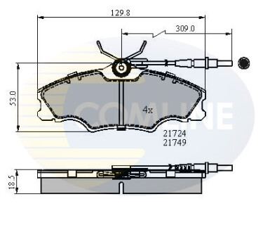 Комплект тормозных колодок, дисковый механизм COMLINE CBP1433