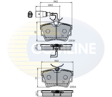 Комплект тормозных колодок, дисковый механизм COMLINE CBP1874