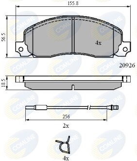 Гальмівні колодки, дискове гальмо (набір) COMLINE CBP21048