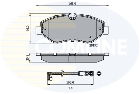 Комплект тормозных колодок, дисковый механизм COMLINE CBP21555