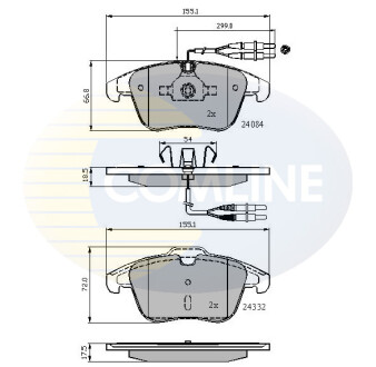 Гальмівні колодки, дискове гальмо (набір) COMLINE CBP22002 (фото 1)