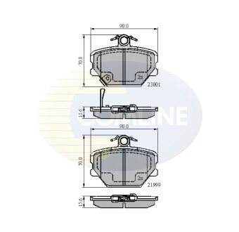 Тормозные колодки, дисковый тормоз (набор) COMLINE CBP31019