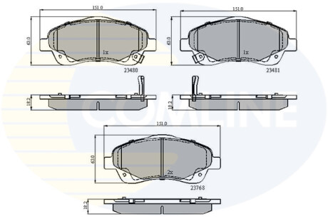 Гальмівні колодки, дискове гальмо (набір) COMLINE CBP31140