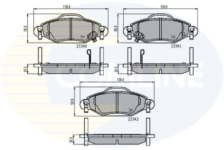 Гальмівні колодки, дискове гальмо (набір) COMLINE CBP31152