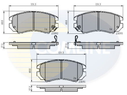 Комплект гальмівних колодок, дискове гальмо COMLINE CBP31196 (фото 1)