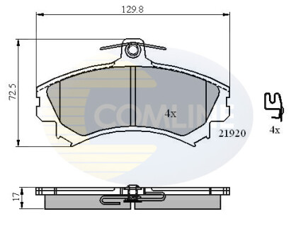 Гальмівні колодки, дискове гальмо (набір) COMLINE CBP31304