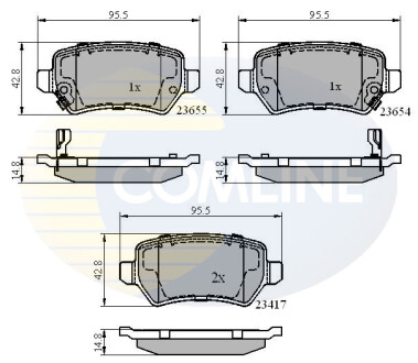 Гальмівні колодки, дискове гальмо (набір) COMLINE CBP31551