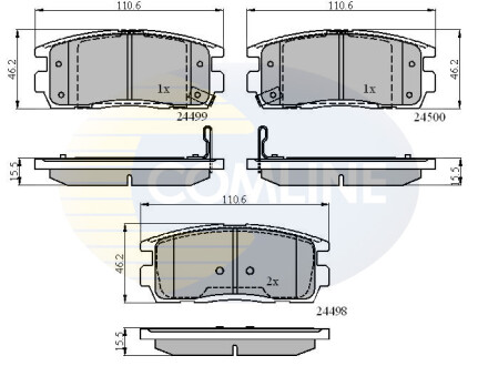 Тормозные колодки, дисковый тормоз (набор) COMLINE CBP31580