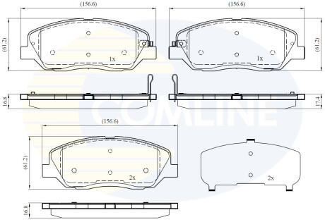 Комплект тормозных колодок, дисковый тормоз COMLINE CBP31676