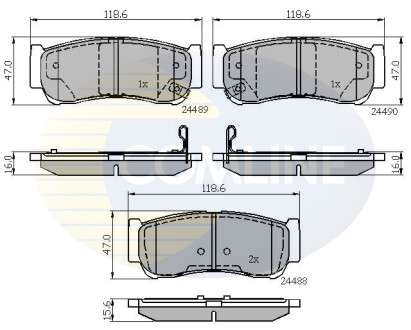 Гальмівні колодки, дискове гальмо (набір) COMLINE CBP31714