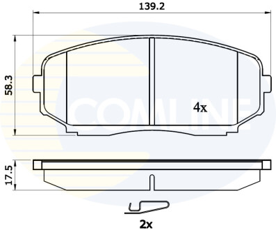 Гальмівні колодки, дискове гальмо (набір) COMLINE CBP31724