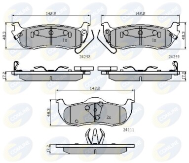 Комплект тормозных колодок, дисковый механизм COMLINE CBP31734 (фото 1)