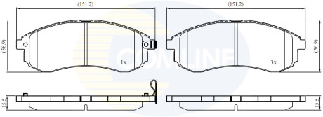 Комплект тормозных колодок, дисковый механизм COMLINE CBP31749