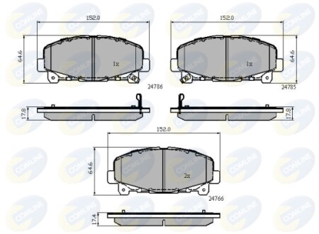 Комплект тормозных колодок, дисковый механизм COMLINE CBP32010 (фото 1)