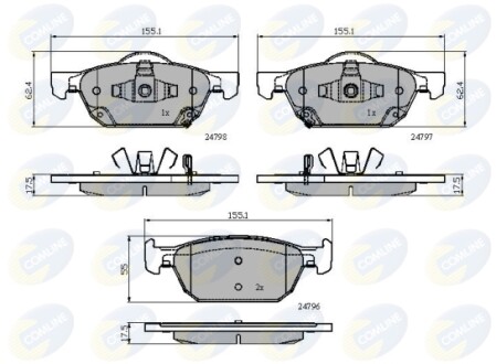 Комплект тормозных колодок, дисковый механизм COMLINE CBP32018 (фото 1)