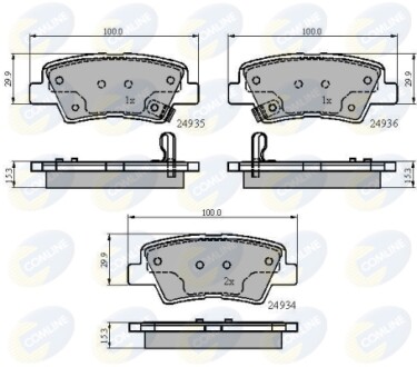 Комплект гальмівних колодок, дискове гальмо COMLINE CBP32023 (фото 1)