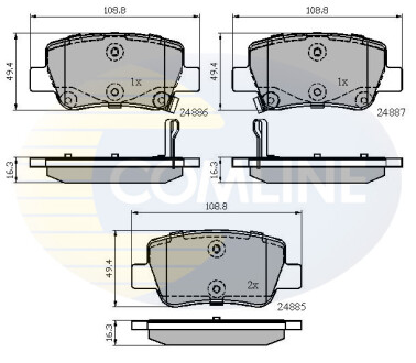 Комплект тормозных колодок, дисковый механизм COMLINE CBP32026