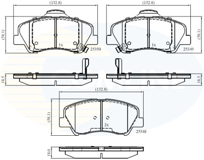 Комплект тормозных колодок, дисковый тормоз COMLINE CBP32040