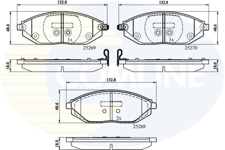 Комплект тормозных колодок, дисковый механизм COMLINE CBP32150