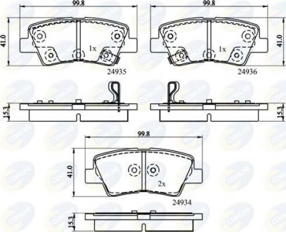 Комплект тормозных колодок, дисковый тормоз COMLINE CBP32161 (фото 1)