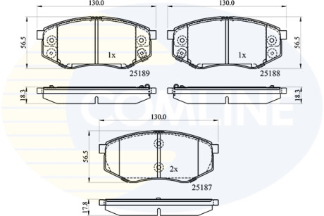 Комплект тормозных колодок, дисковый механизм COMLINE CBP32194 (фото 1)